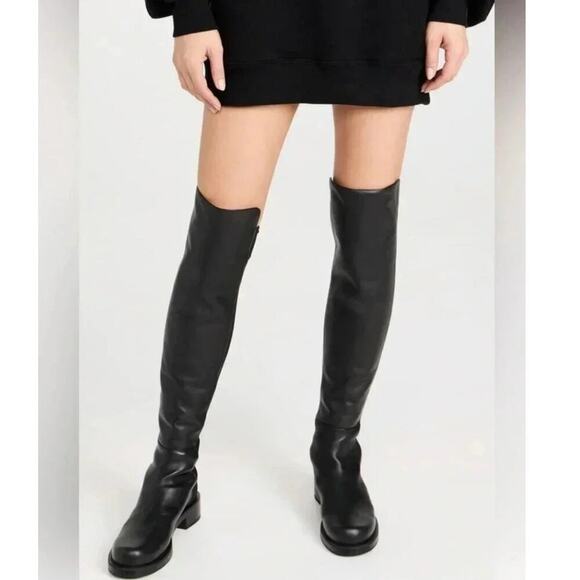 Stuart Weitzman 5050 Boot In Nappa Leather Over The Knee Boot In Black Size 8 - Picture 6 of 16